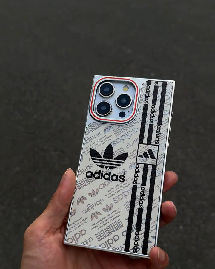 阿迪達斯方形燙銀鐳射標籤手機殼-ZUIHANG SHOP